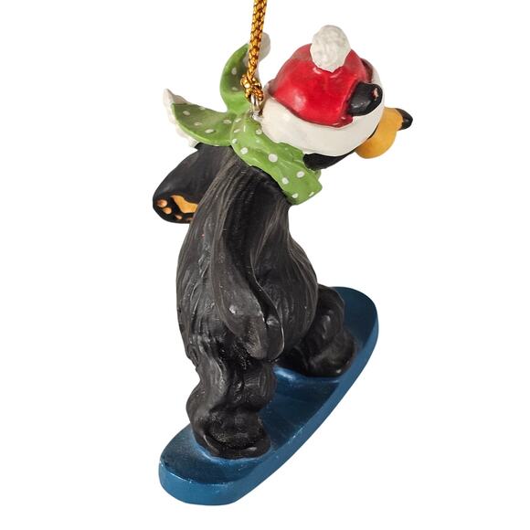 Bearfoots Jeff Fleming Big Sky Carver Snowboarding Bear Ornament 2.75” Christmas - Picture 3 of 16